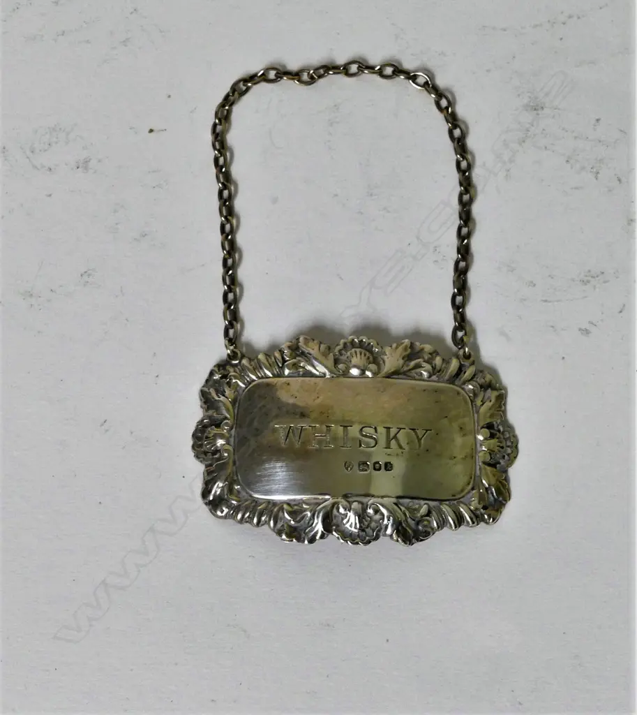 A Georgian style silver decanter ticket Image 1++