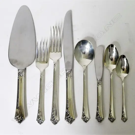 An American silver 51-piece cutlery set