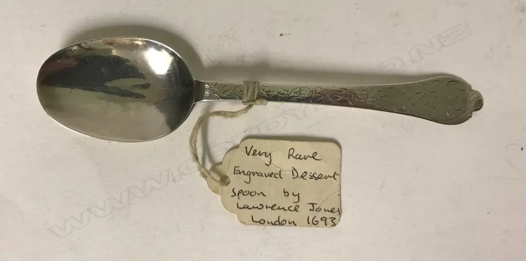 A  rare Charles II trefid silver child's spoon Image 1++