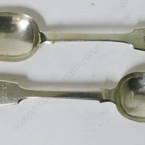Two Victorian silver table spoons
