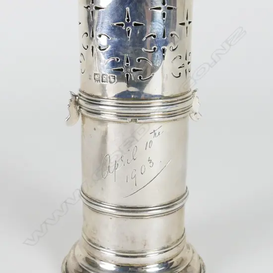 An Edwardian silver sugar caster