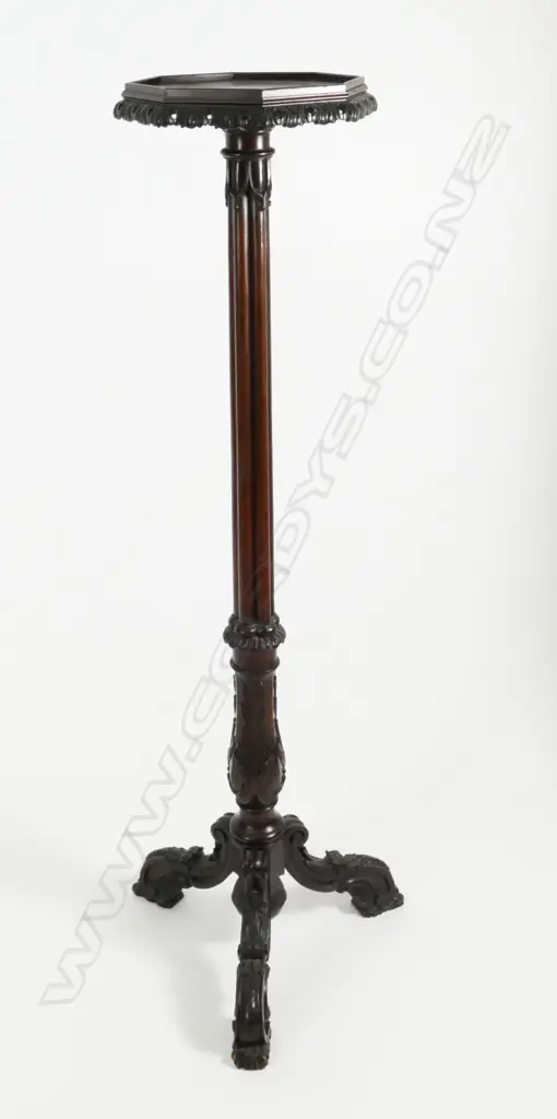 A late 19thC mahogany plant stand Image 1++