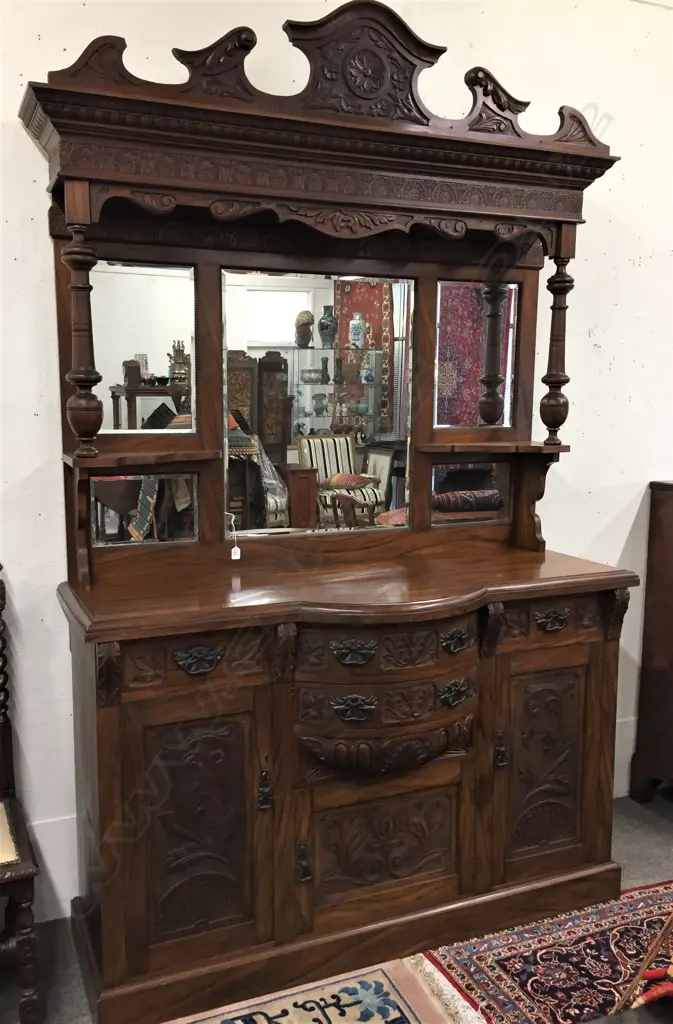 A colonial kauri mirrorback sideboard Image 1++