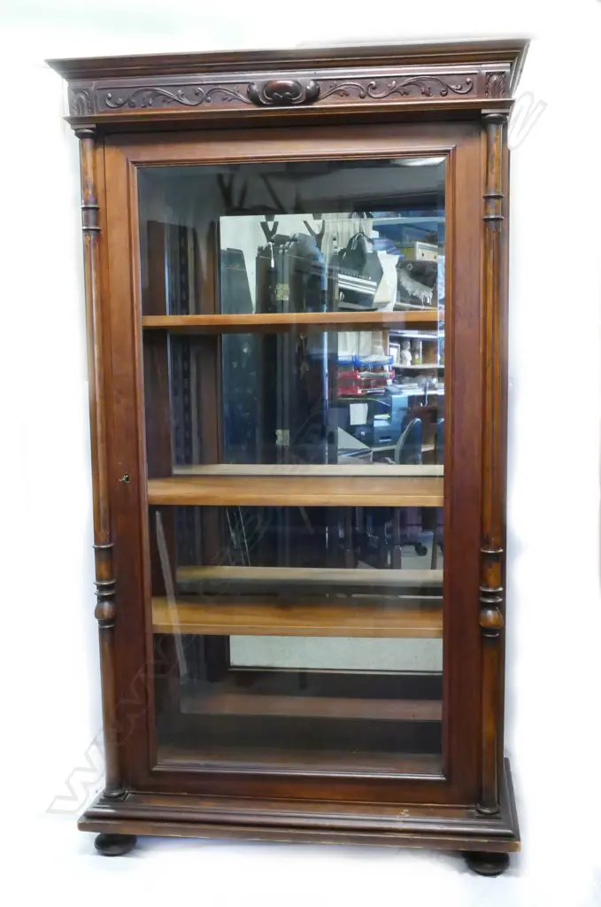A large Victorian mahogany display vitrine cabinet Image 1++
