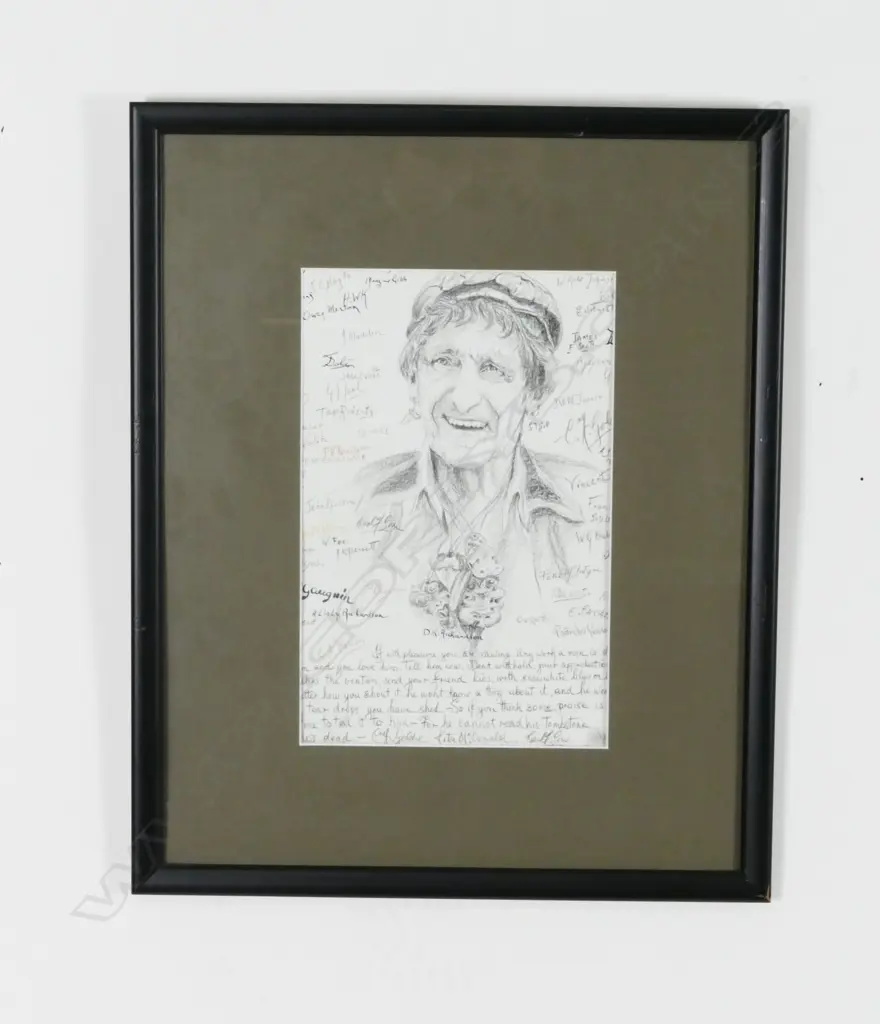 Karl Sim 'Self portrait with artists' signatures and epithet' Image 1++