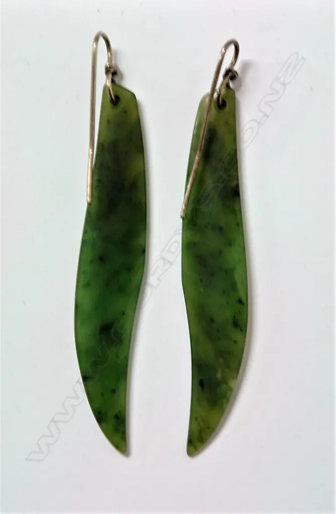 Steve Myhre pair of greenstone earrings Image 1++