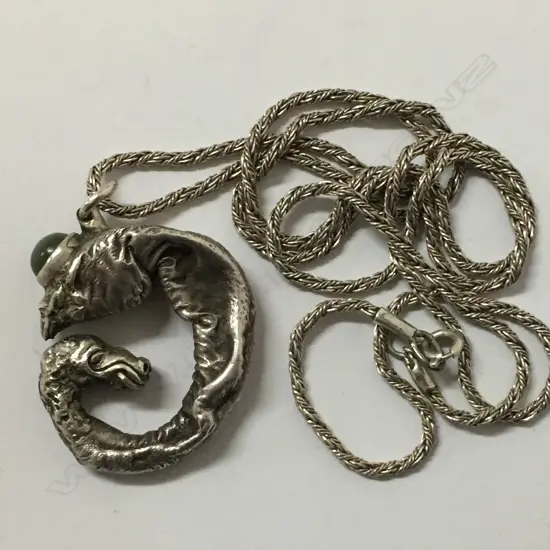 Donn Salt silver dragon form pendant