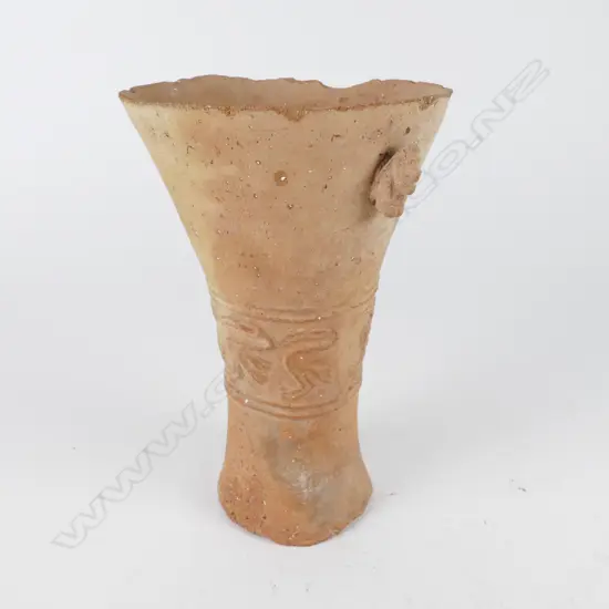 A pre-Columbian Peruvian clay vessel