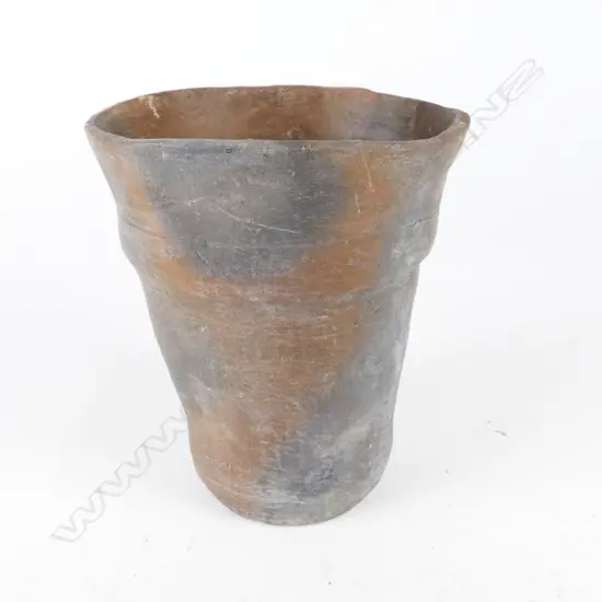 A pre-Columbian Chancay culture clay qero (libation vessel)