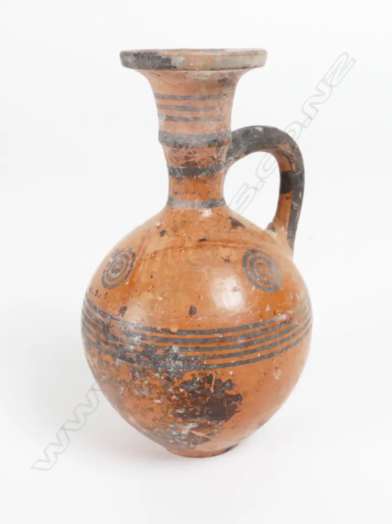 Antique Cretan clay oil bottle Image 1++