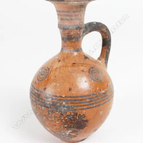 Antique Cretan clay oil bottle