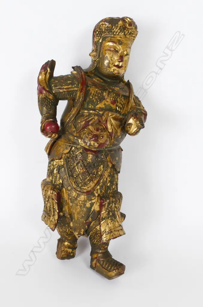 Chinese gilded wooden temple god Image 1++