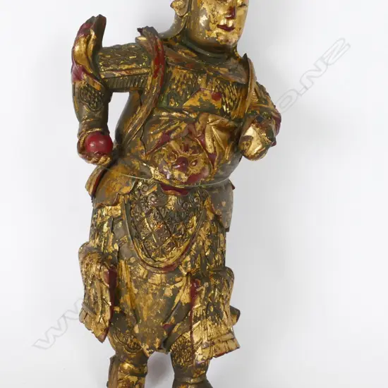 Chinese gilded wooden temple god