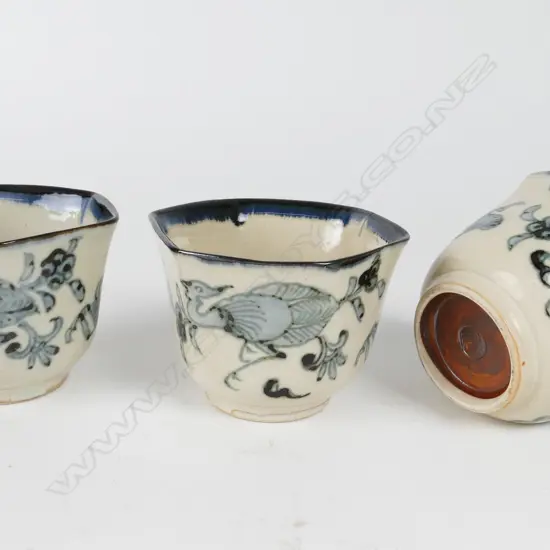 Three Japanese cups