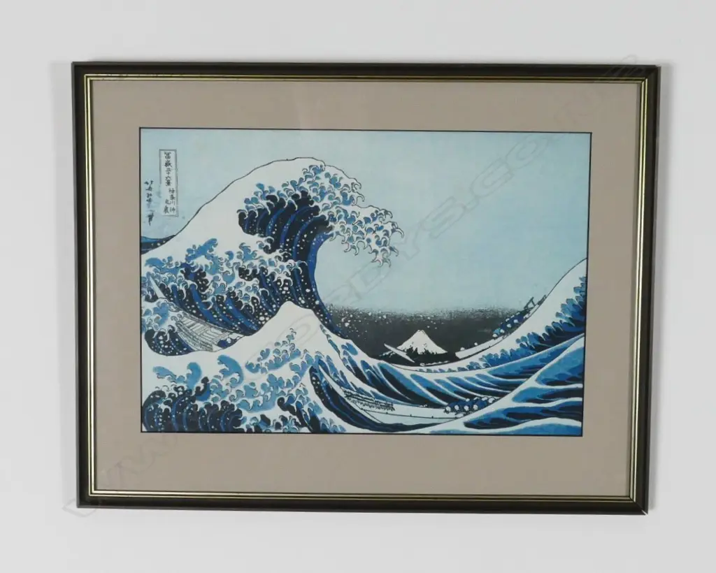 Replica wood block print The Great Wave by Hokusai Image 1++