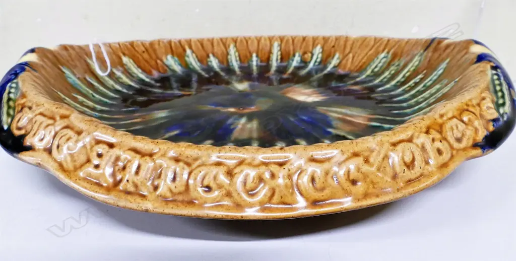 Milton Pottery majolica glaze bread plate Image 1++