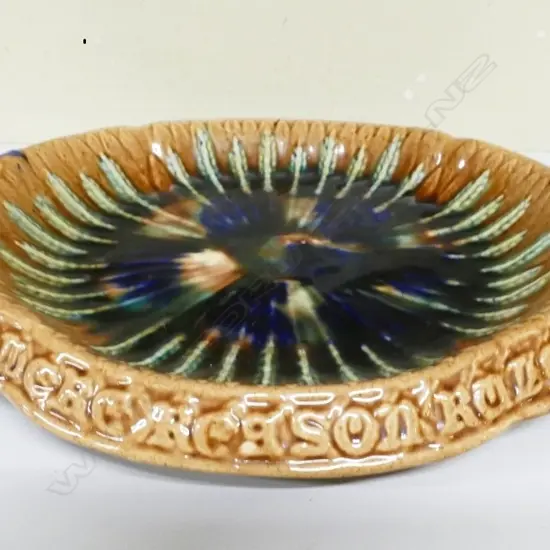 Milton Pottery majolica glaze bread plate