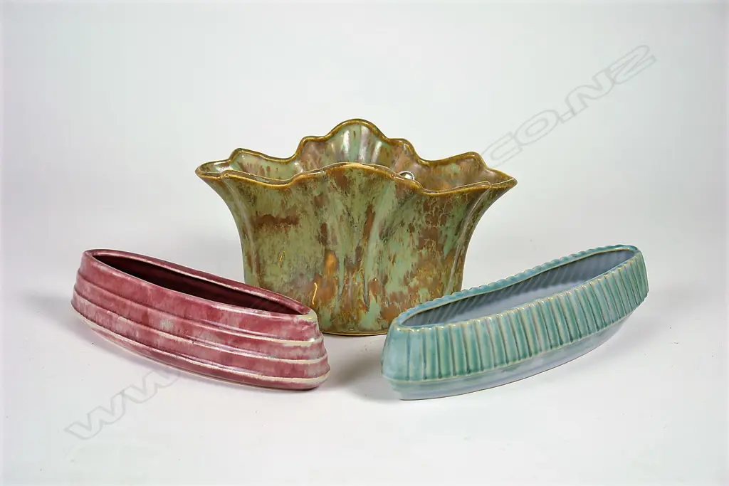 Three Amalgamated pottery trough vases Image 1++