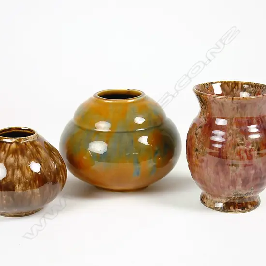 Three Amalgamated pottery vases