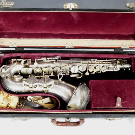A 19thC Dolnet silver plated saxophone