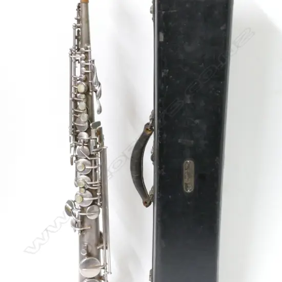 A vintage C.G. Conn Ltd silver plated soprano saxophone