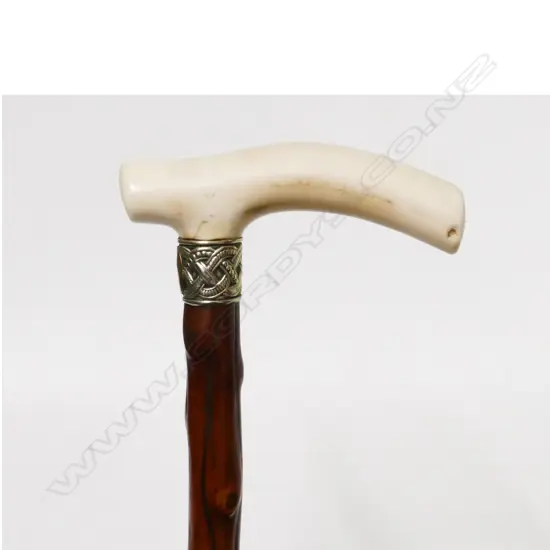 A 19thC hazelnut walking cane