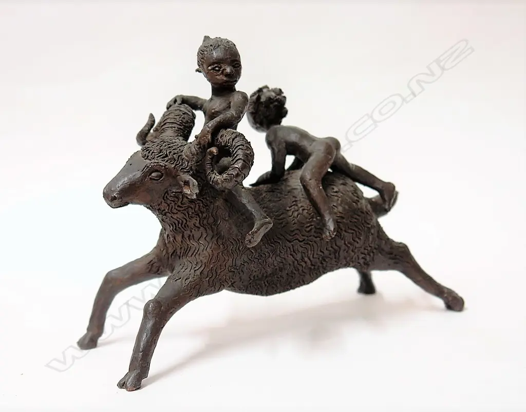 E. Hope sculpted bronze figure group Image 1++