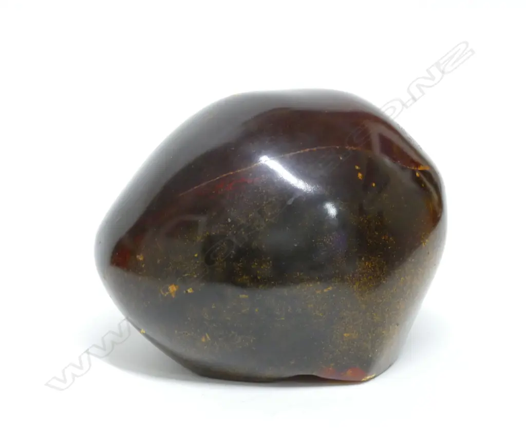 A polished kauri gum nugget Image 1++