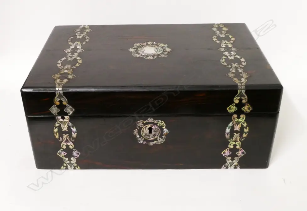 A Victorian coromandel wood writing slope Image 1++