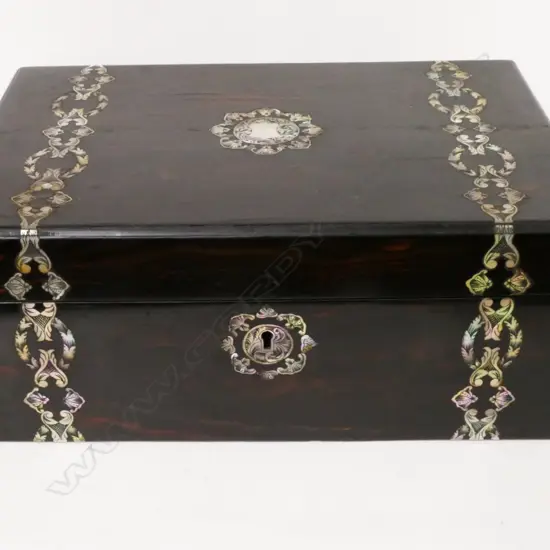 A Victorian coromandel wood writing slope