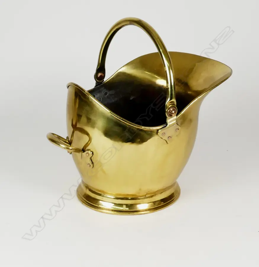 A 19thC brass helmet coal scuttle Image 1++