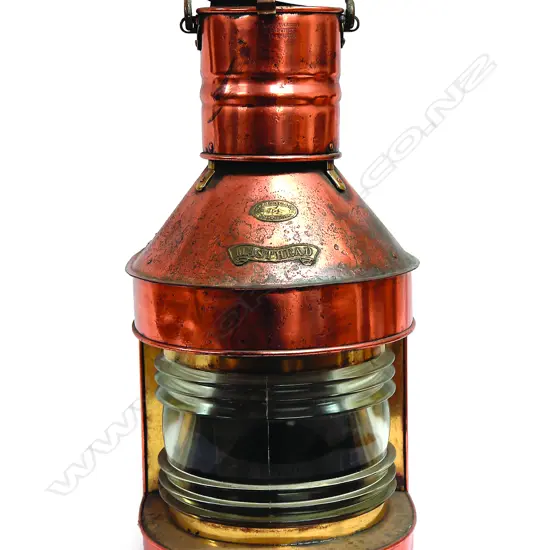 A Victorian copper and brass Thomas Grieve & Son 'Masthead' lamp