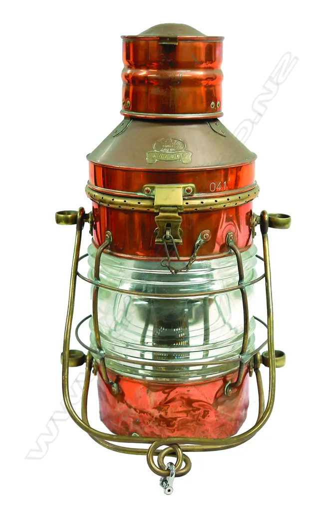 An early 20thC Davy & Co. of London ship's 'ANCHOR' lamp Image 1++