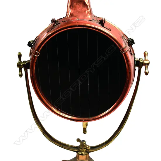 An early 20thC copper ship's search lamp