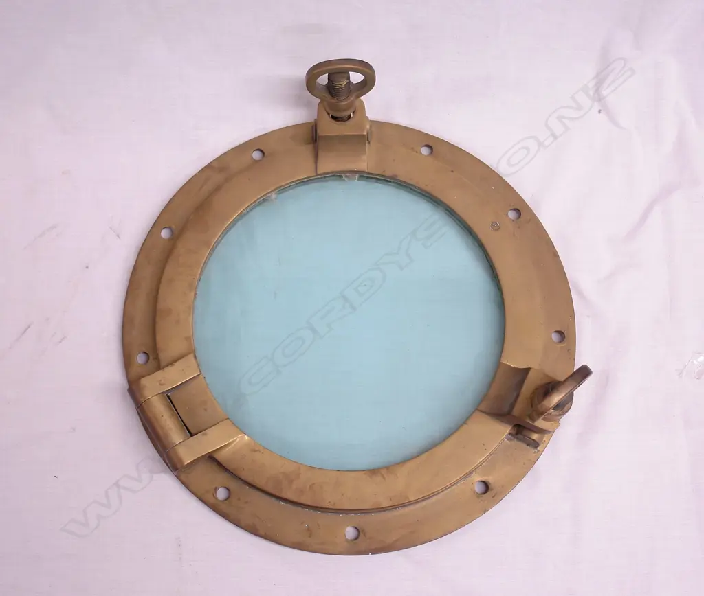 A vintage brass ship's porthole window Image 1++