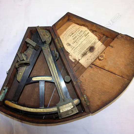 A 19thC ebony octant by D. McGregor of Glasgow and Greenock
