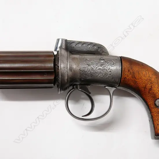 A 19thC English pepper pot pistol