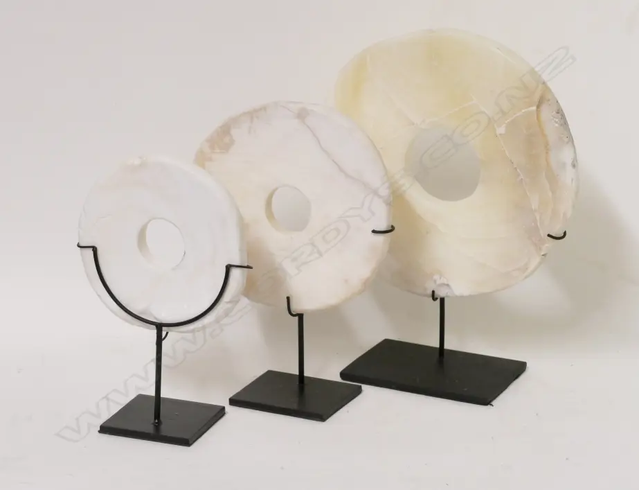 Three Papua New Guinean tridacna shell currency rings (yua) Image 1++