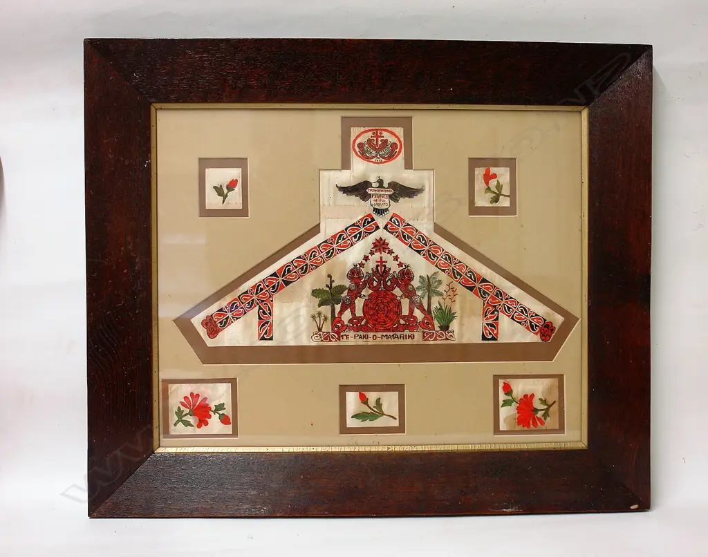 A historic Tainui vintage Maori painted silk 'Prince of the Waikato' Image 1++