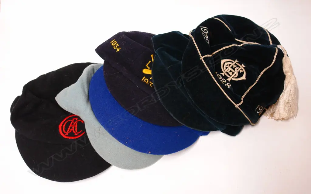 Six 1920s/1930s high school sporting achievement caps Image 1++