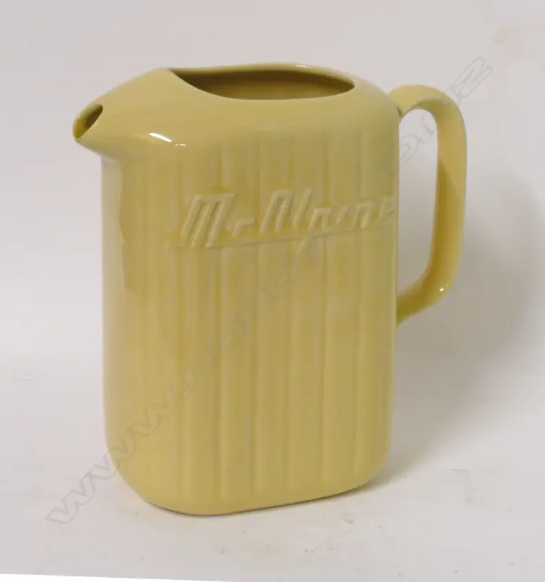 A Crown Lynn lemon yellow McAlpine refrigerator jug Image 1++