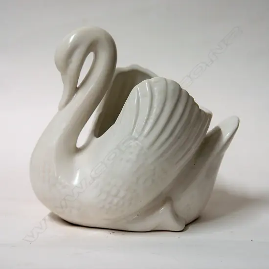 A rare Crown Lynn medium sized white glazed swan