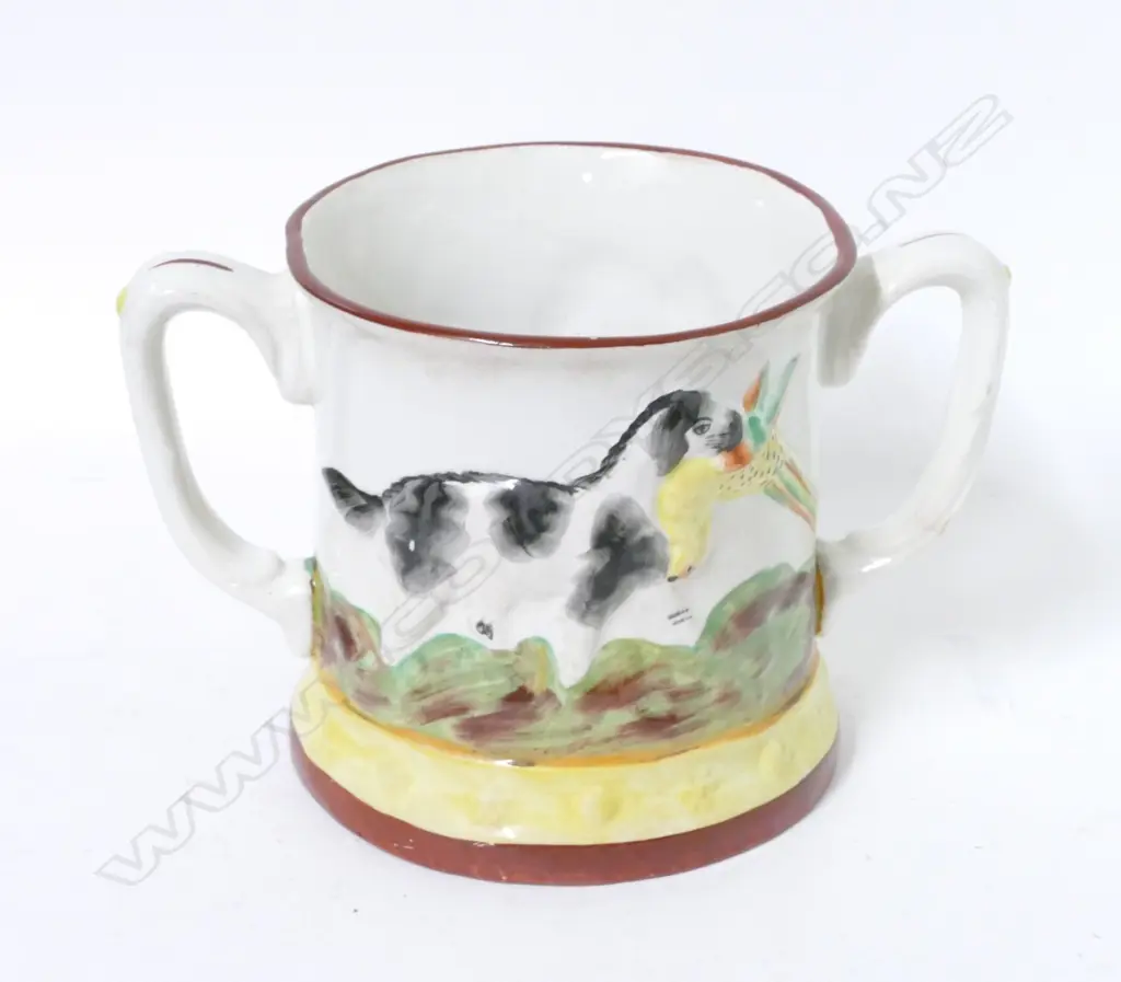 A Victorian Staffordshire two handled frog mug Image 1++