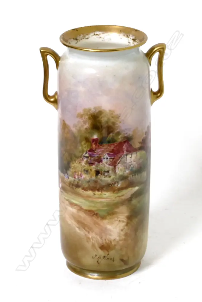 A Royal Doulton cabinet vase painted by J.H. Plant Image 1++