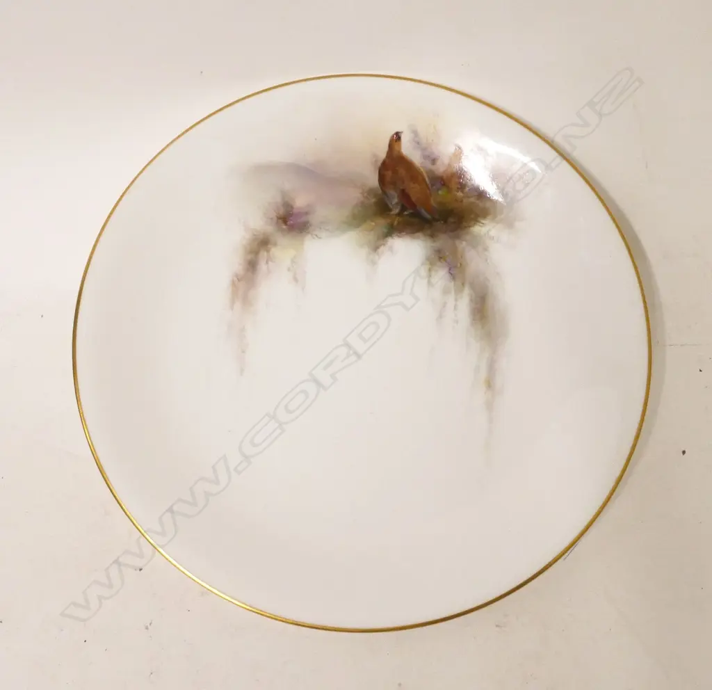 A Royal Worcester plate hand painted with game birds and signed Jas. Stinton Image 1++