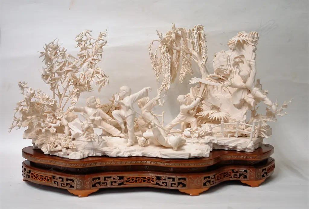 An exceptional exhibition quality large Chinese carved ivory figure group Image 1++
