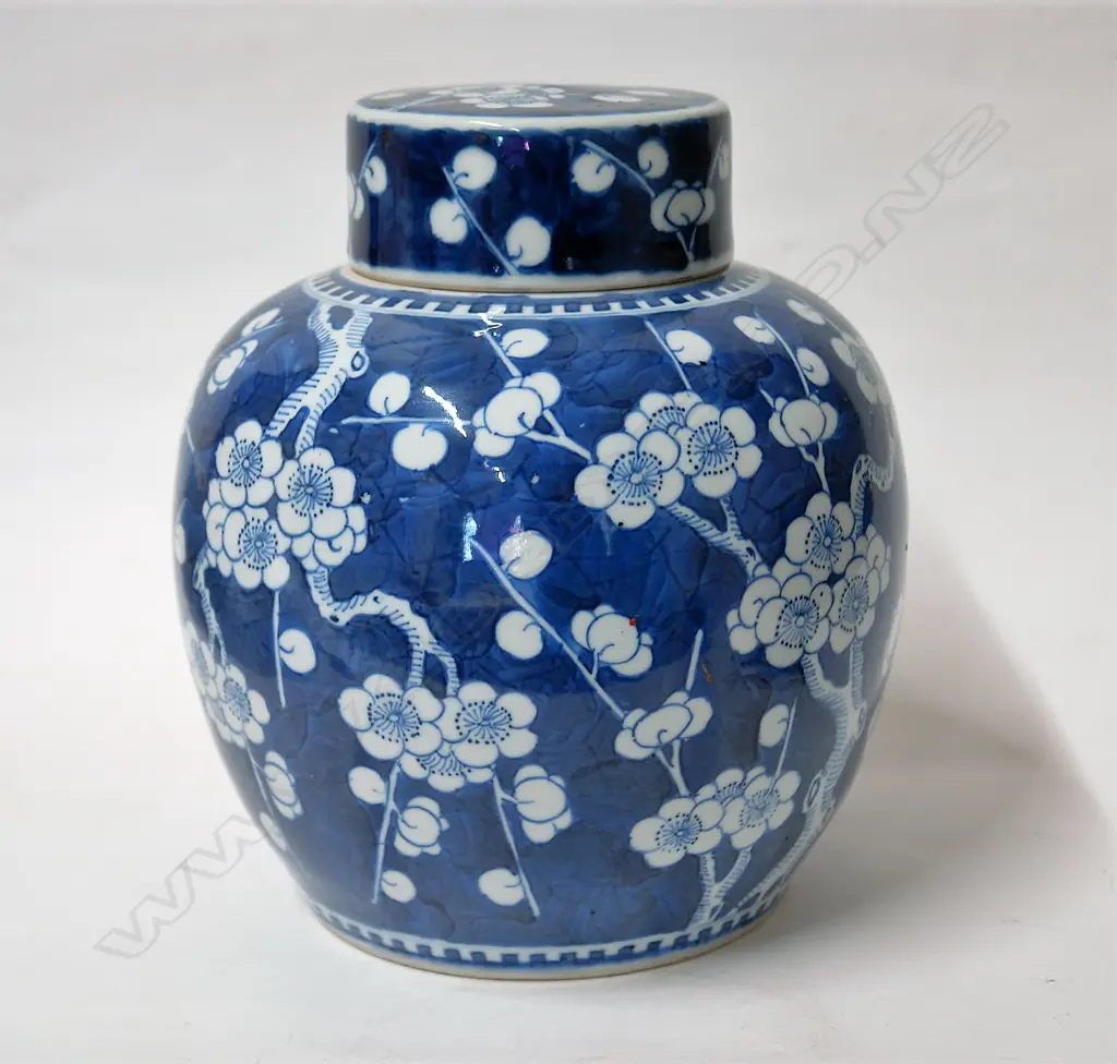 An old Chinese blue and white ginger jar Image 1++