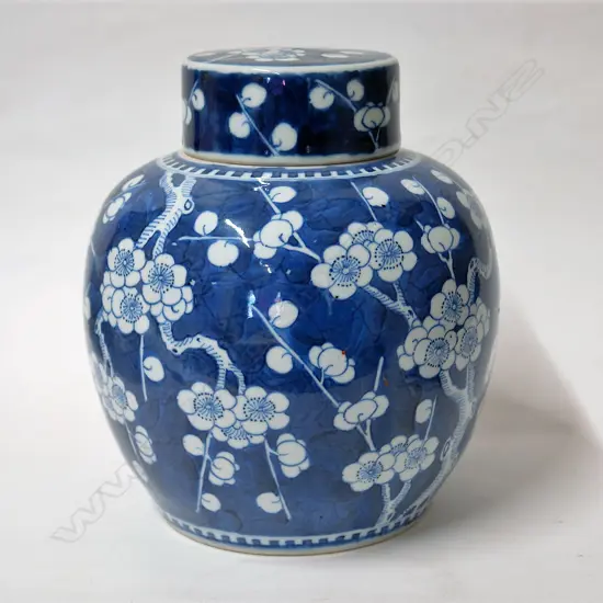 An old Chinese blue and white ginger jar