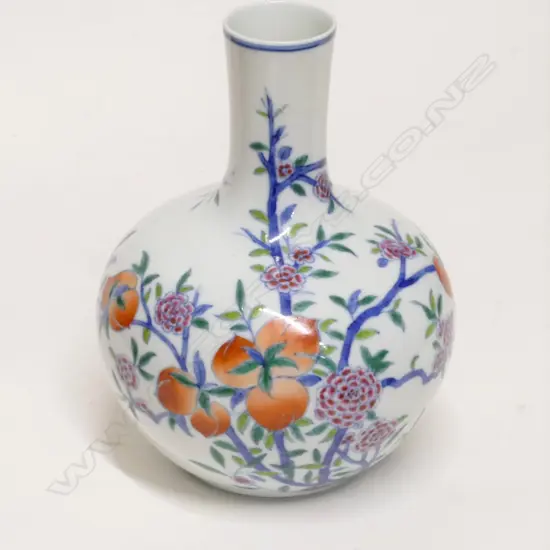 A chinese porcelain squat baluster vase