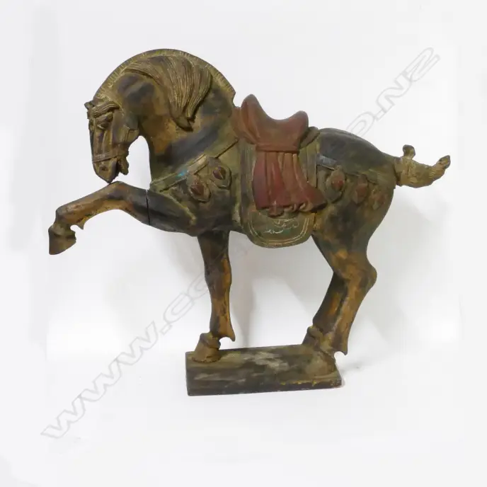 A decorative carved wood Tang style horse Image 1++